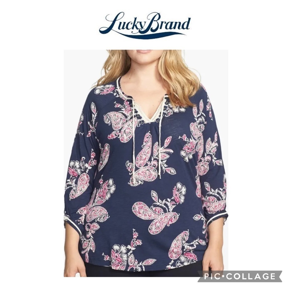 Lucky Brand Taryn Paisley Print Top